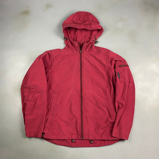 VINTAGE 90s Columbia Red Cotton Blend Tech Windbreaker Jacket sz Small Adult
