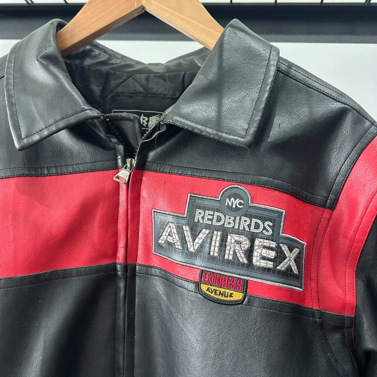 AVIREX | NYC Redbirds Vintage Leather Bomber Jacket sz S/M