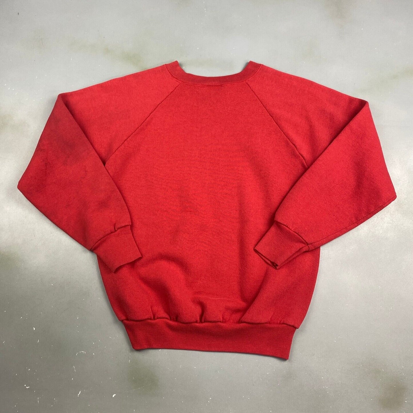 VINTAGE 90s Blank Red Raglan Crewneck Sweater sz Small Adult Men