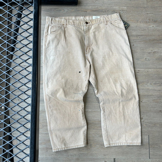 VINTAGE 90s | DICKIES Sun Faded Tan Workwear Carpenter Pants sz W42 L27
