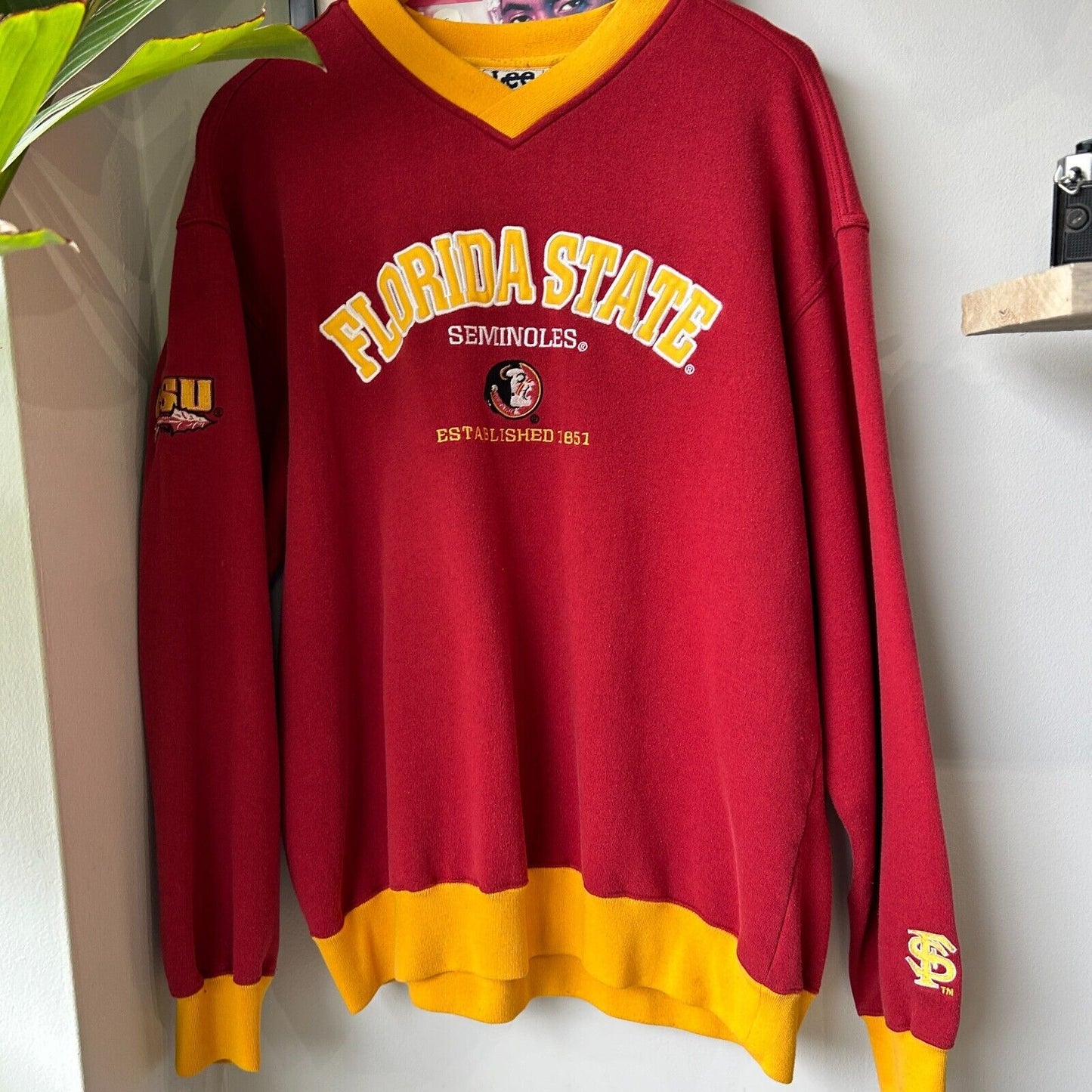 VINTAGE 90s | Florida State Seminal's Lee Sport College Sweater sz L Adult