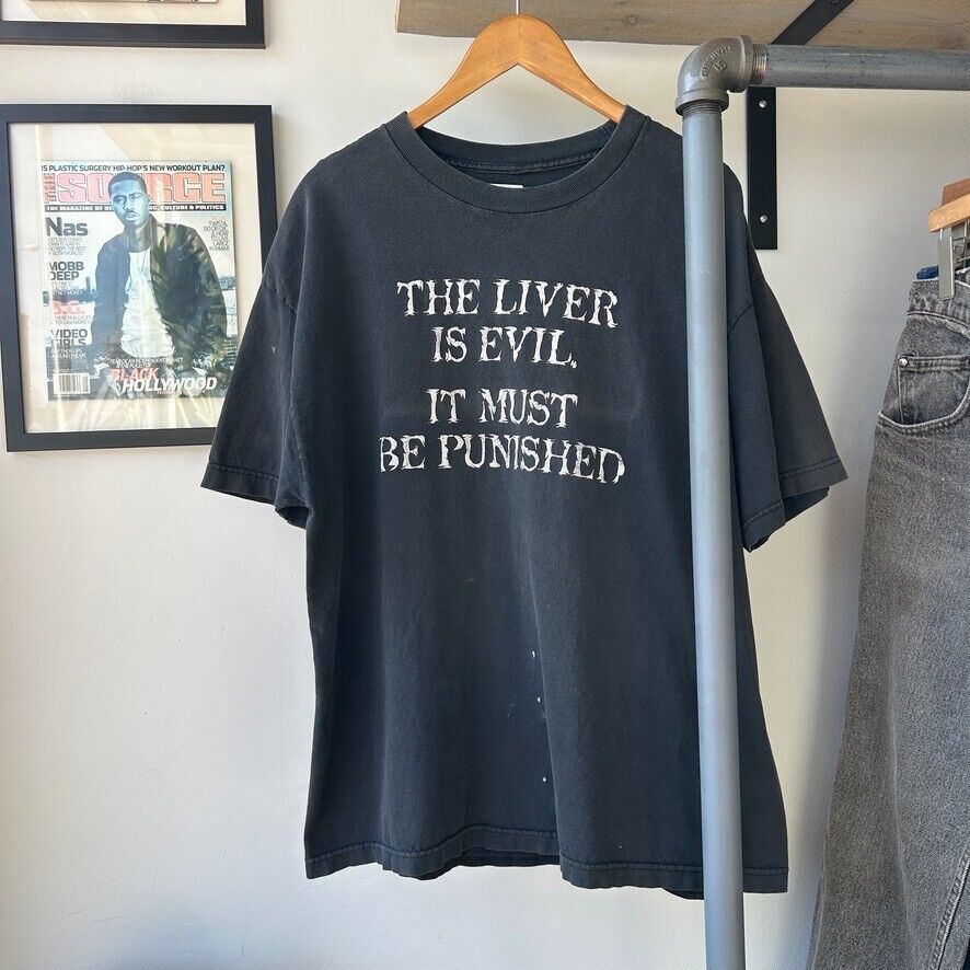VINTAGE | The Liver Is Evil It Must Be Punished T-Shirt sz XL