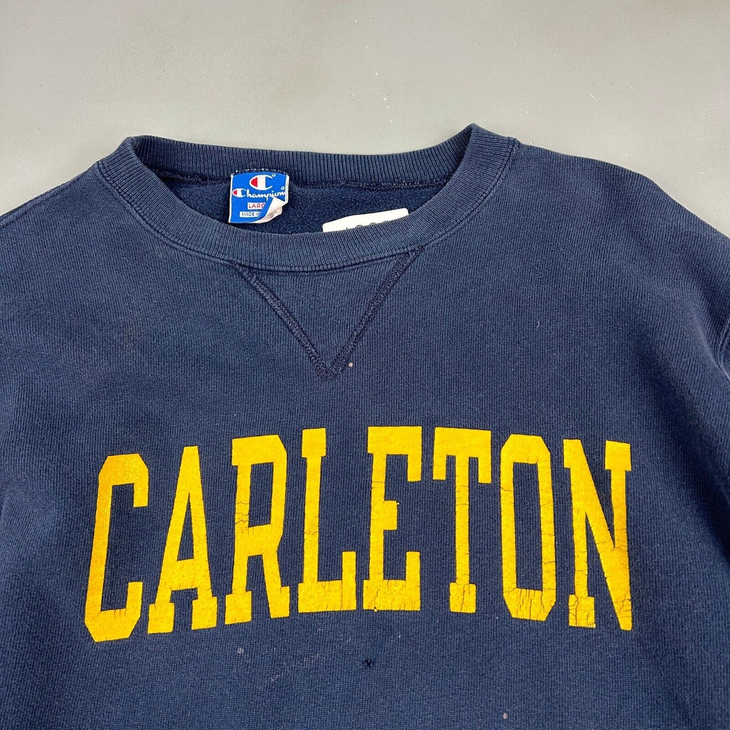 VINTAGE 90s | Carleton University Champion Crewneck Sweater sz L Adult