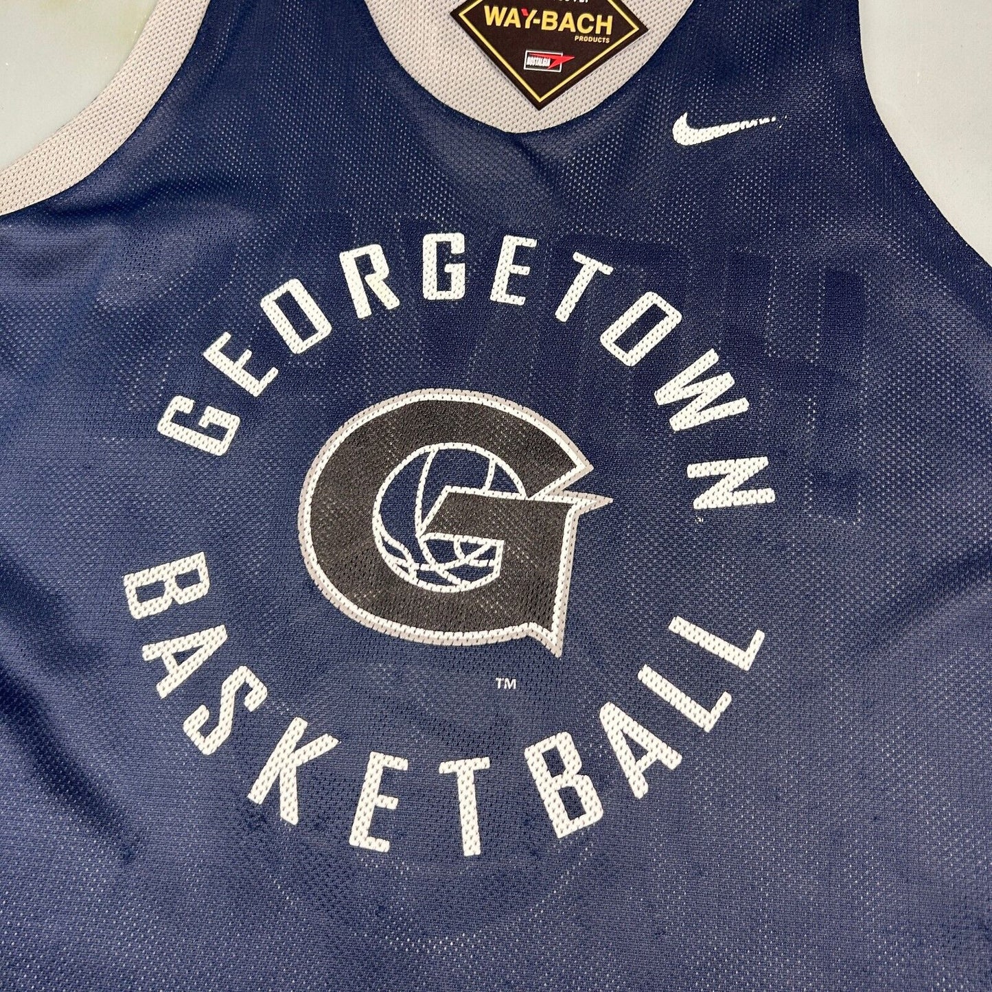 VINTAGE 90s Georgetown Hoyas NIKE Basketball Reverse Pinnie Jersey sz XL Adult