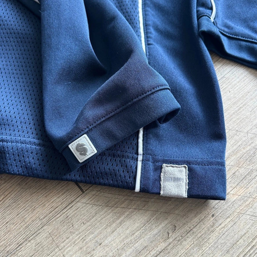 2000s | NIKE Hoops Navy Pin Stripe Long Sleeve Jersey T-Shirt sz L