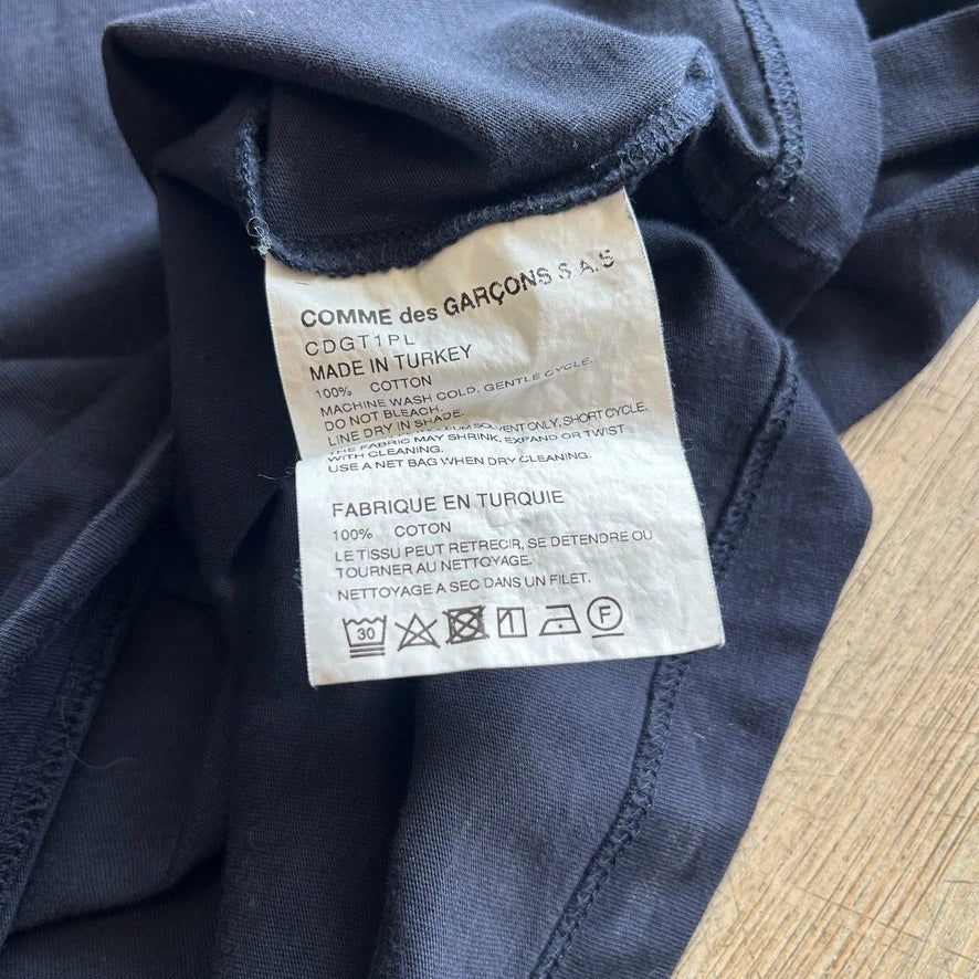 Comme Des Garcons SHIRT | Blank Navy Blue Long Sleeve T-Shirt sz L