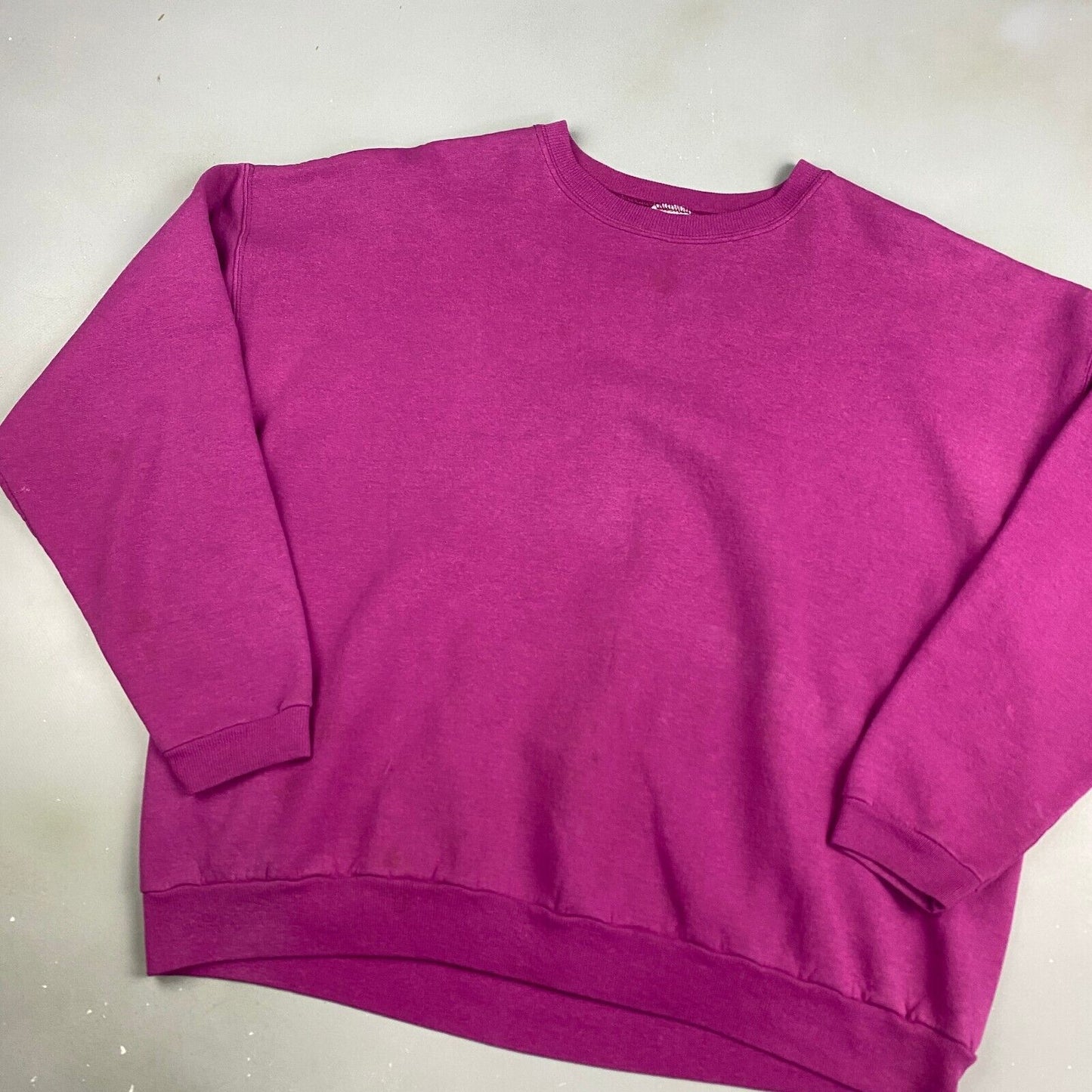 VINTAGE 90s Hanes Blank Purple Crewneck Sweater sz Large Adult