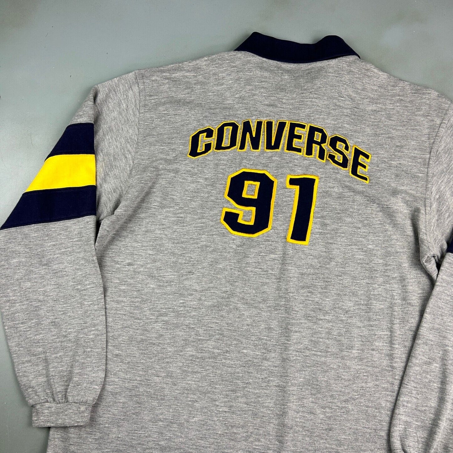 VINTAGE Converse All Star 1/4 Zip Polo Rugby Shirt sz Large Adult