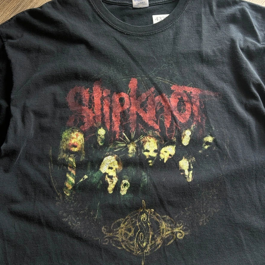 VINTAGE | Slipknot Sun Faded Heavy Metal Black Band T-Shirt sz XL