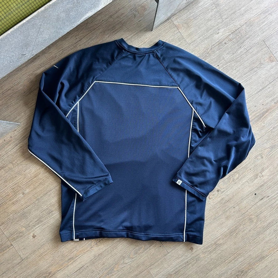 2000s | NIKE Hoops Navy Pin Stripe Long Sleeve Jersey T-Shirt sz L