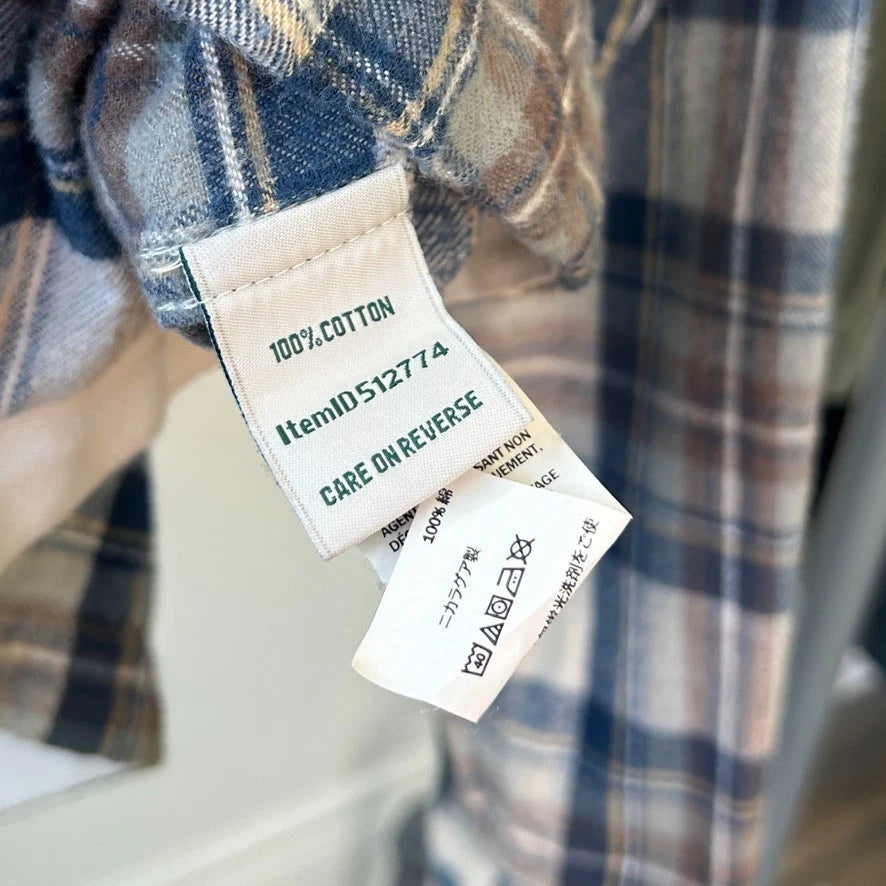 VINTAGE | L.L Bean Plaid Flannel Zip Up Hooded Shirt sz M/L