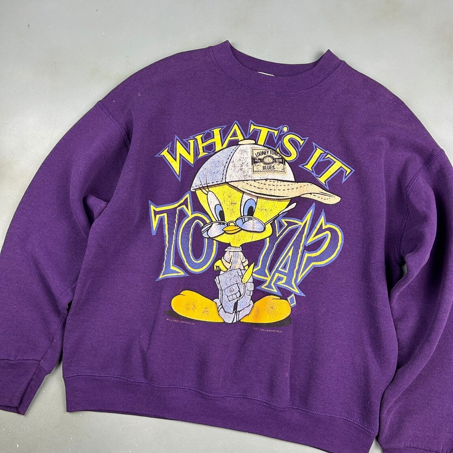 VINTAGE 1995 Tweety Whats It To Ya? Looney Tunes Sweater sz Large Adult