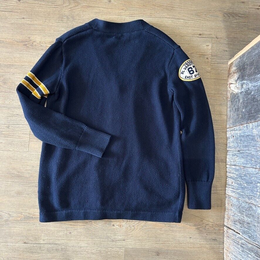 POLO Ralph Lauren NY Champs RL Varsity Knit Cardigan Sweater sz S