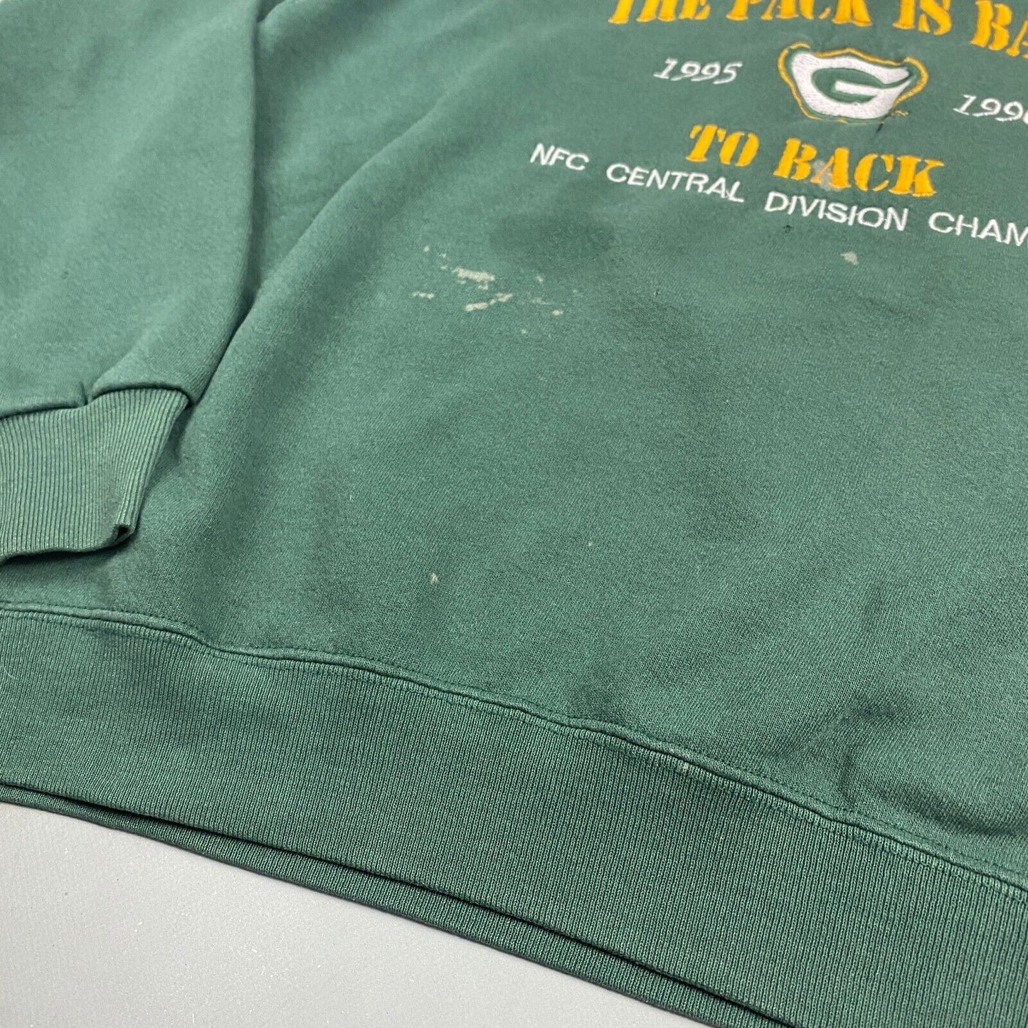 VINTAGE 90s Green Bay Packers Back To Back Crewneck Sweater sz Large Men Adult