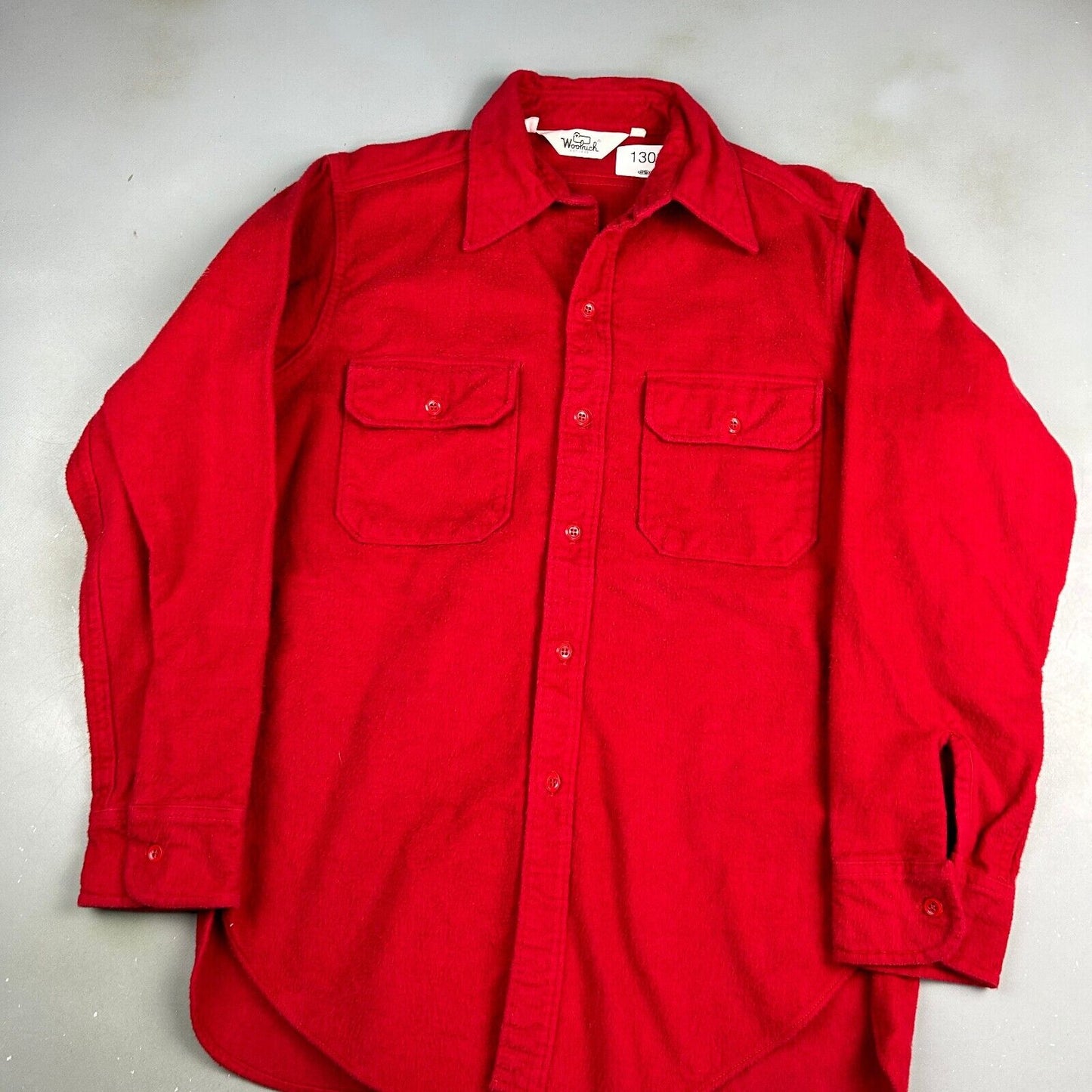 VINTAGE 90s Woolrich Red Cotton Cloth Button Up Shirt sz Large Adult