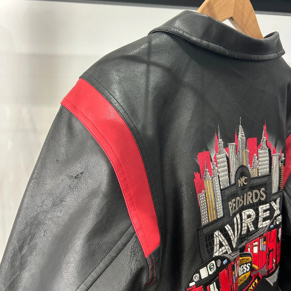 AVIREX | NYC Redbirds Vintage Leather Bomber Jacket sz S/M