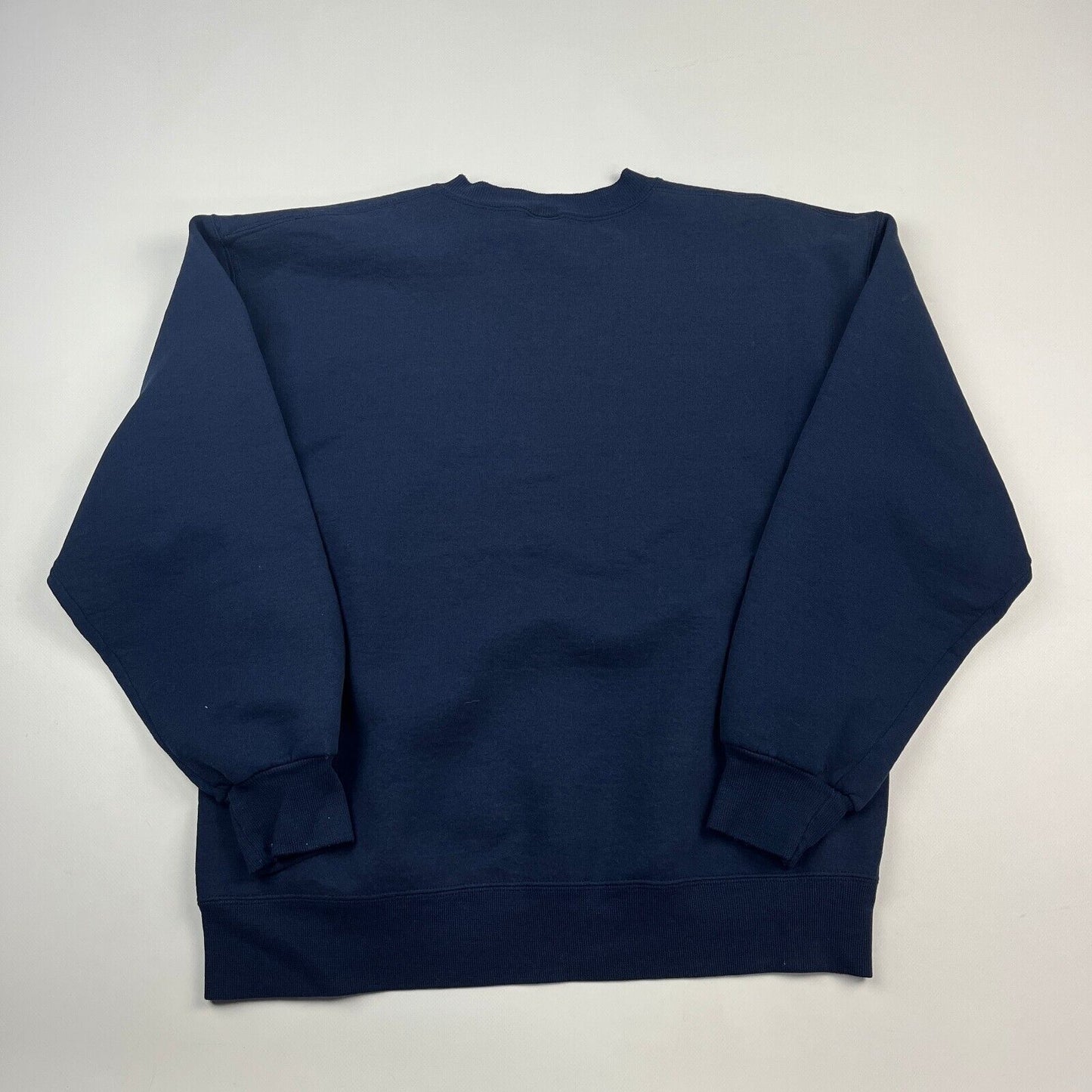 VINTAGE 90s Russell Athletic Blank Navy Crewneck Sweater sz Large Men
