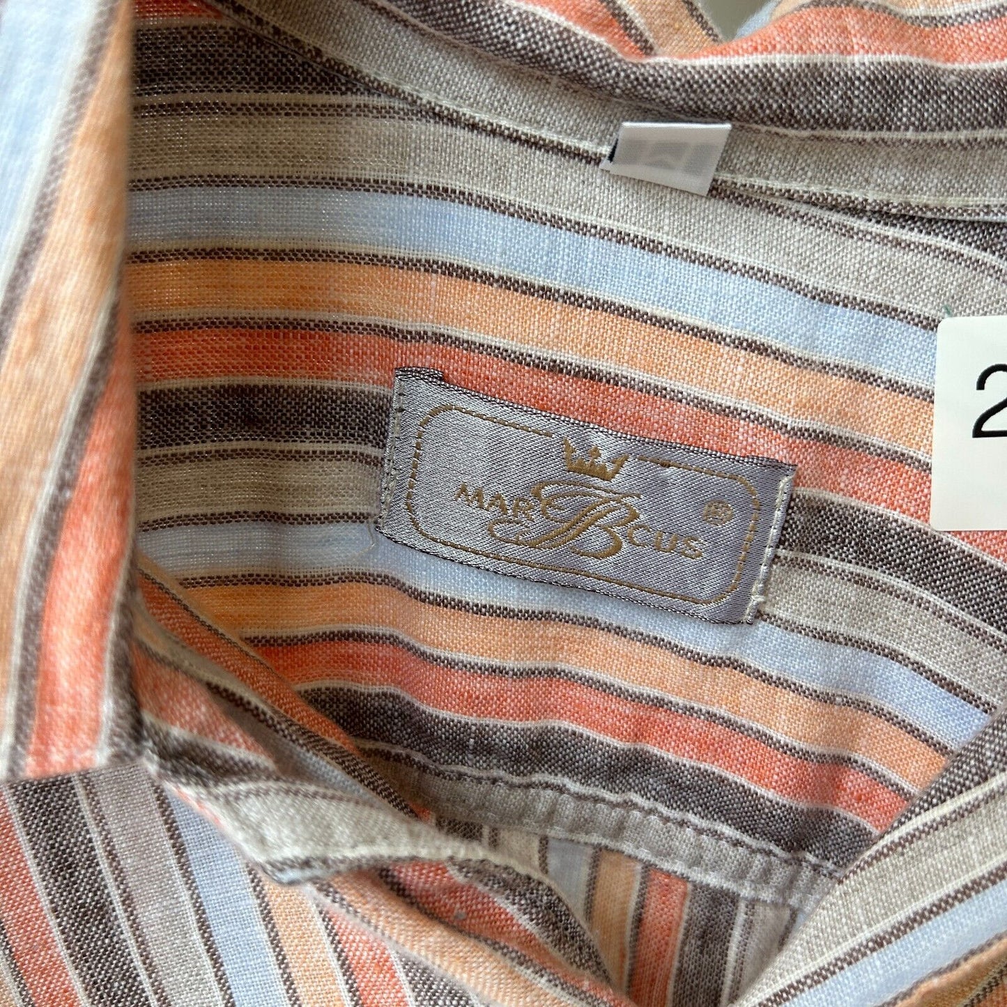 VINTAGE 80s | Pastel Striped Linen Short Sleeve Button Down Shirt sz M
