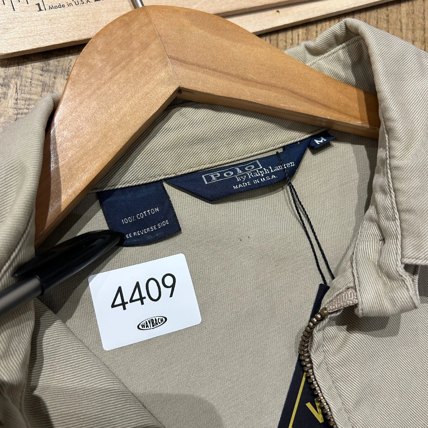 VINTAGE 90s | Polo by Ralph Lauren Cotton Canvas Khaki Harrington Jacket sz M