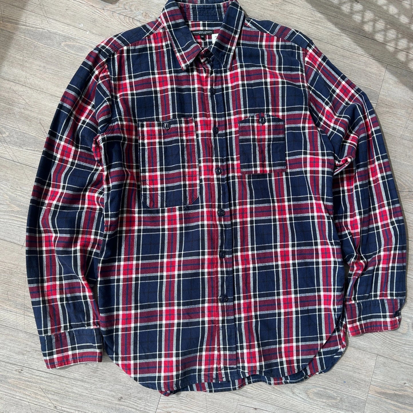 Engineered Garments NY | Plaid Flannel Reverse Pocket Button Down Shirt sz M
