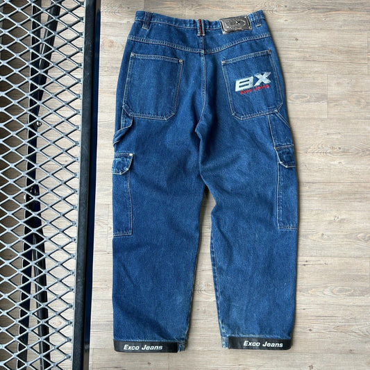 VINTAGE | Exco Jeans Baggy Denim Cargo Pants sz W34 L32