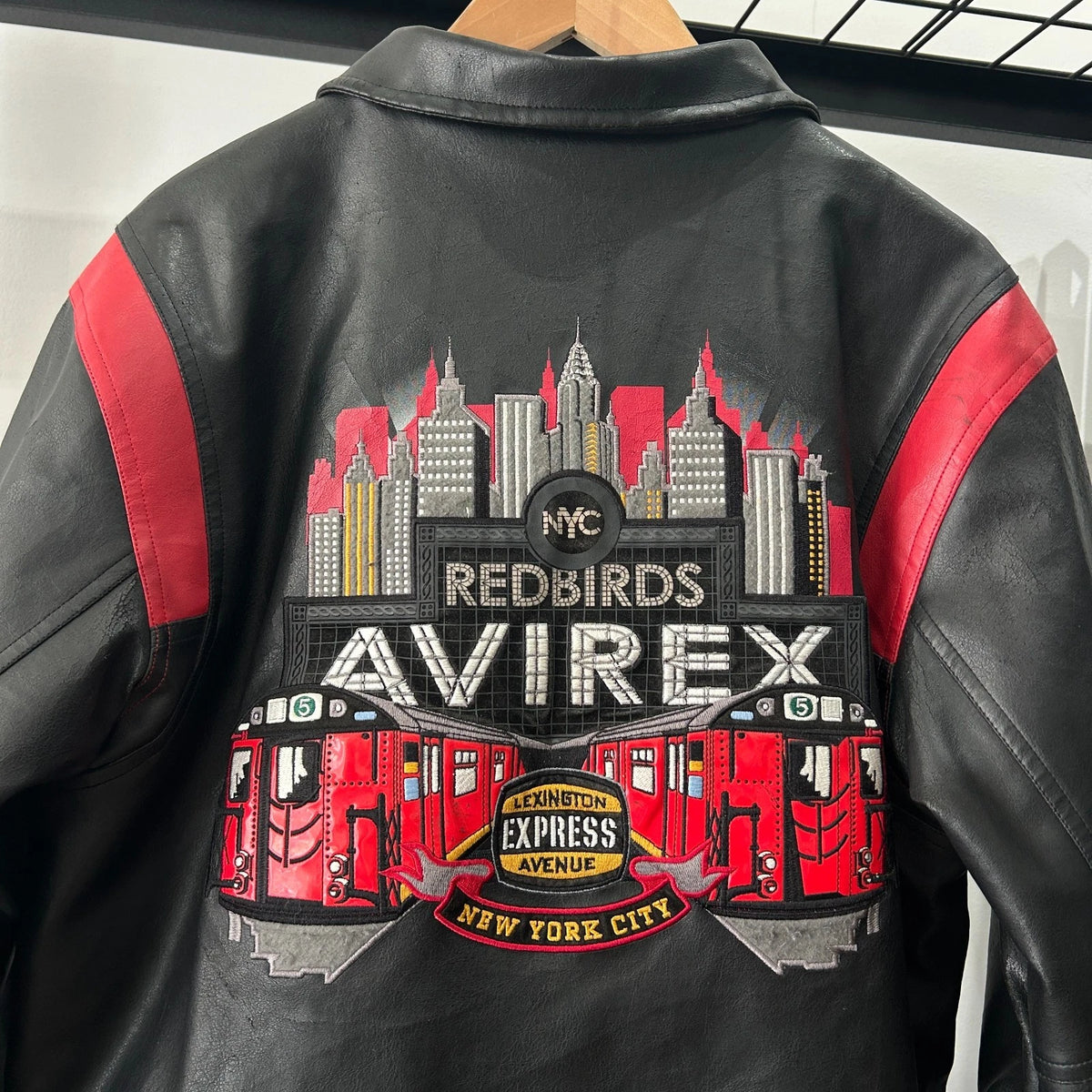 AVIREX | NYC Redbirds Vintage Leather Bomber Jacket sz S/M