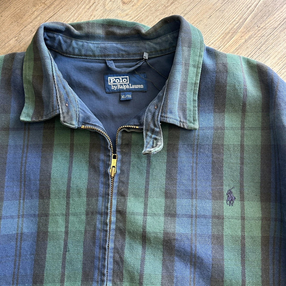 POLO by Ralph Lauren | 1990s Black Watch Plaid Harrington Jacket sz XL