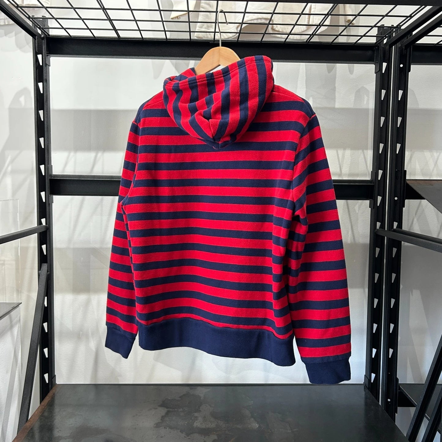 POLO Ralph Lauren Cross Flags Striped Hoodie Sweater sz M