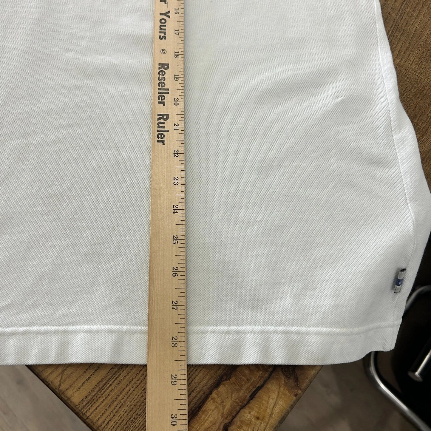 1990s | NIKE Mini Swoosh White Button Snap Polo Shirt sz M/L
