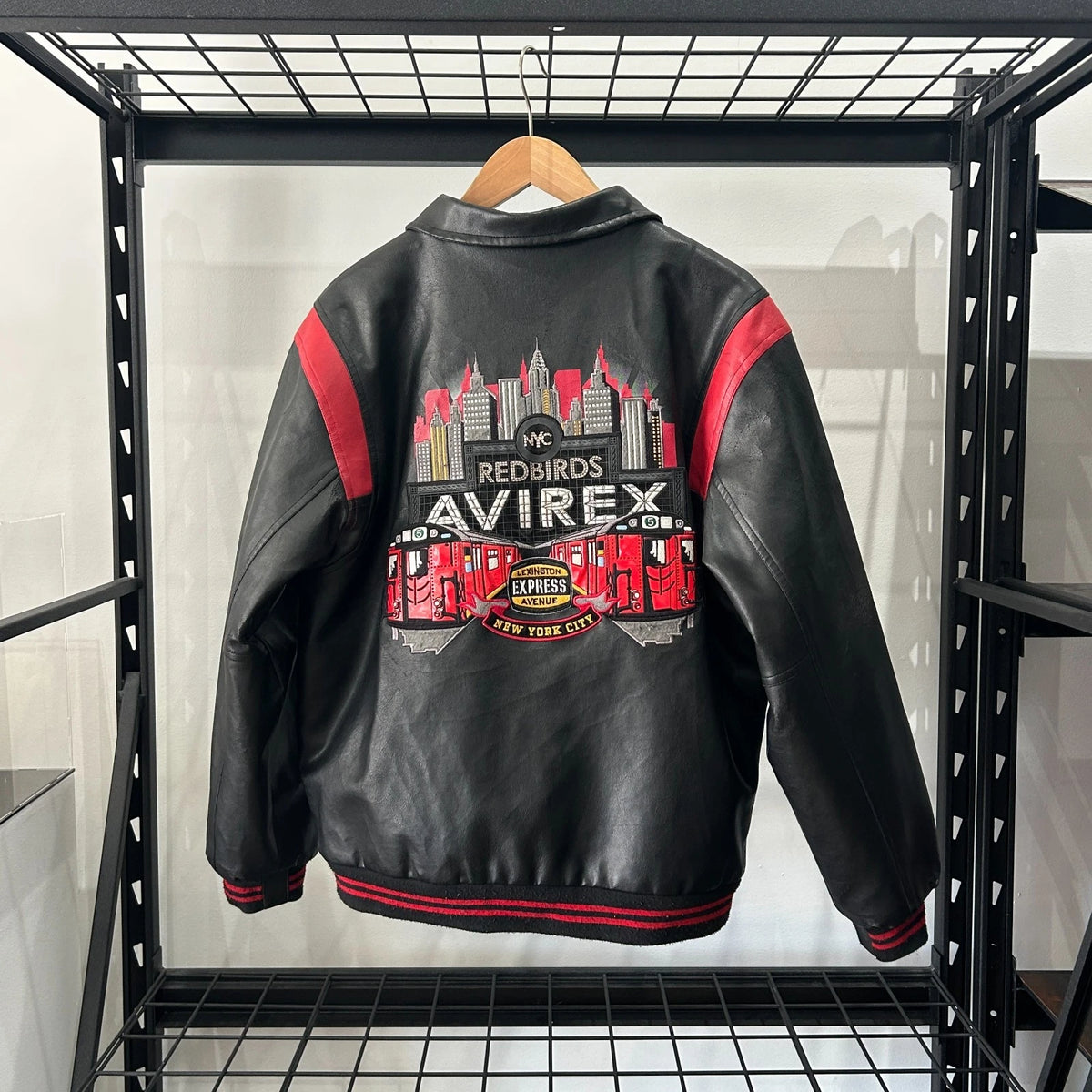 AVIREX | NYC Redbirds Vintage Leather Bomber Jacket sz S/M