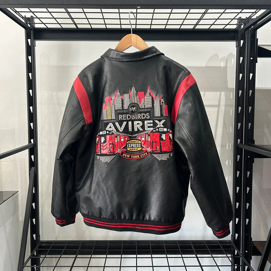 AVIREX | NYC Redbirds Vintage Leather Bomber Jacket sz S/M