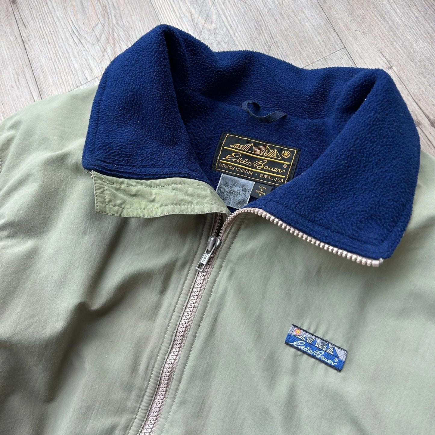 VINTAGE 80s 90s | Eddie Bauer Iridescent Faded Fleece Lined Jacket sz M