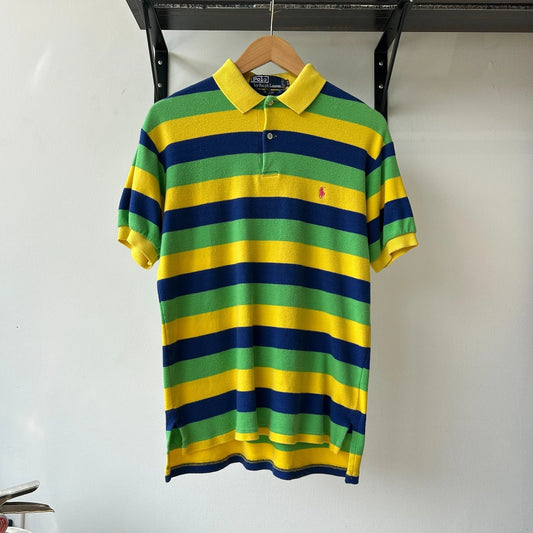 VINTAGE 90s | Ralph Lauren Sm Pony Candy Striped Polo Shirt sz M