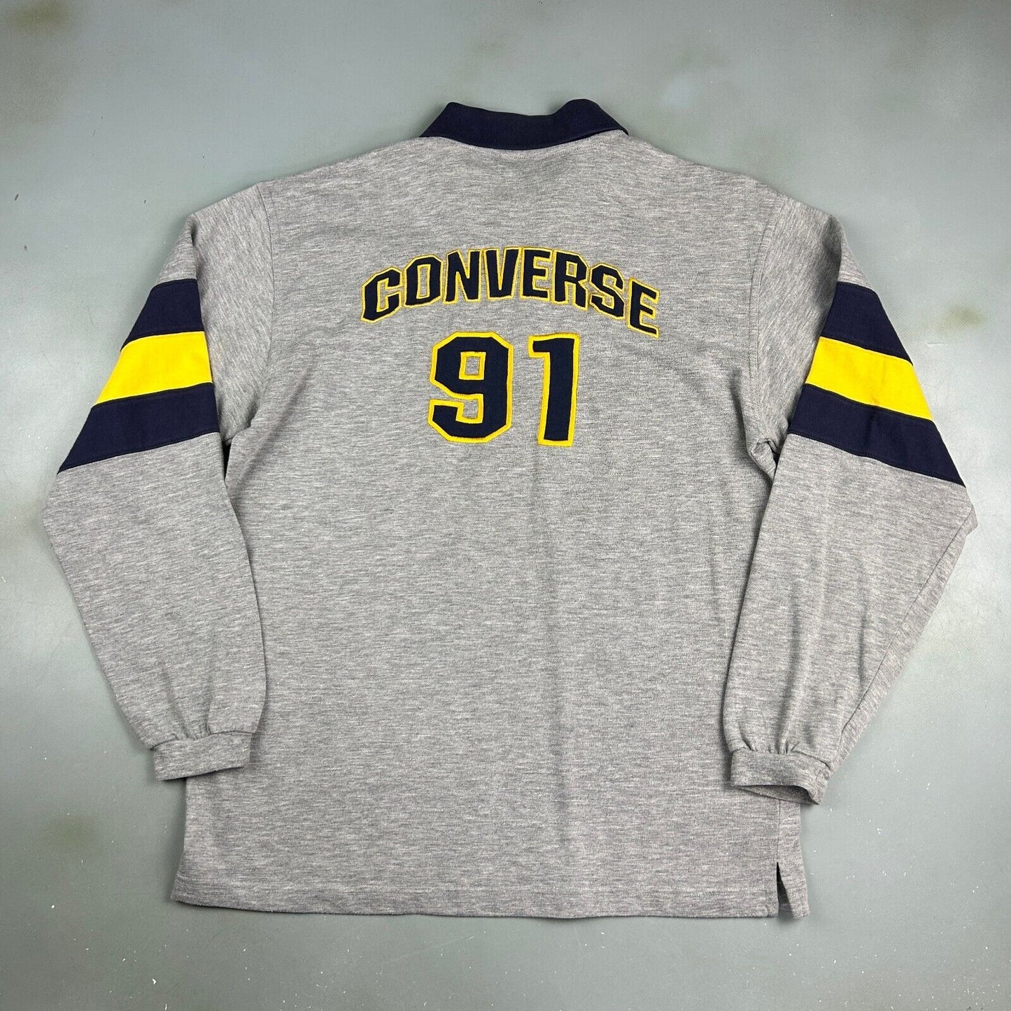VINTAGE Converse All Star 1/4 Zip Polo Rugby Shirt sz Large Adult