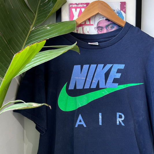 VINTAGE 80s | NIKE AIR Big Swoosh Logo Grey Tag T-Shirt sz XL Adult