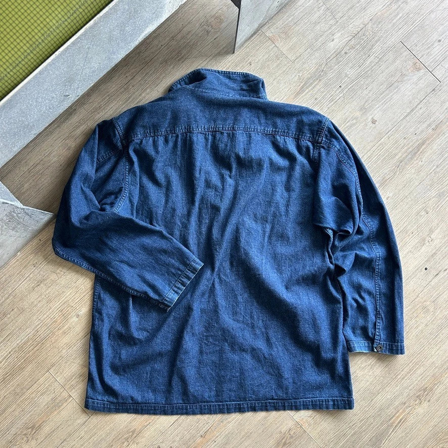 VINTAGE | Polo Sport Ralph Lauren Denim 1/4 Button Down Shirt sz XL