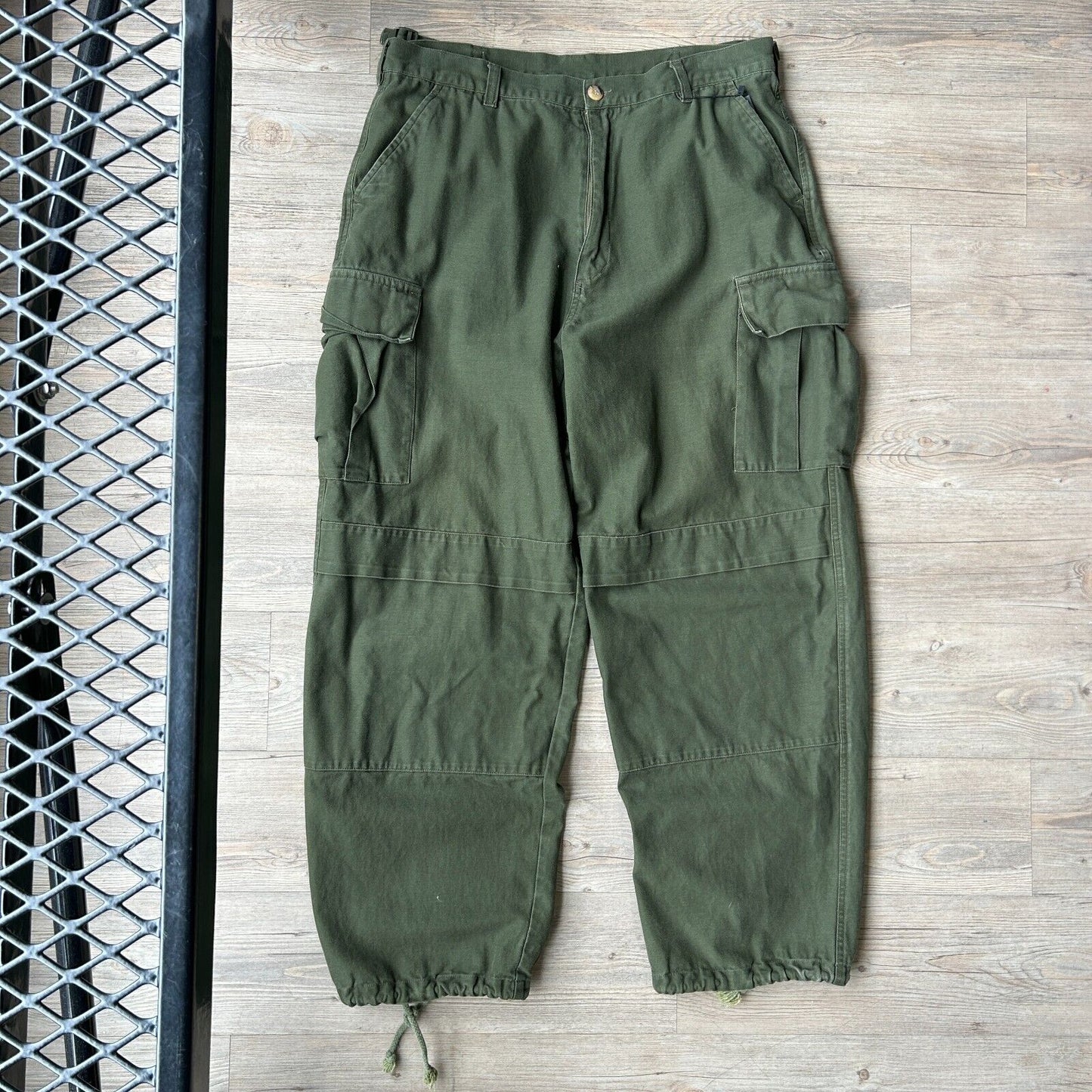 VINTAGE 90s | Bushlife Baggy Cotton Canvas Double Knee Pants sz W35 L30