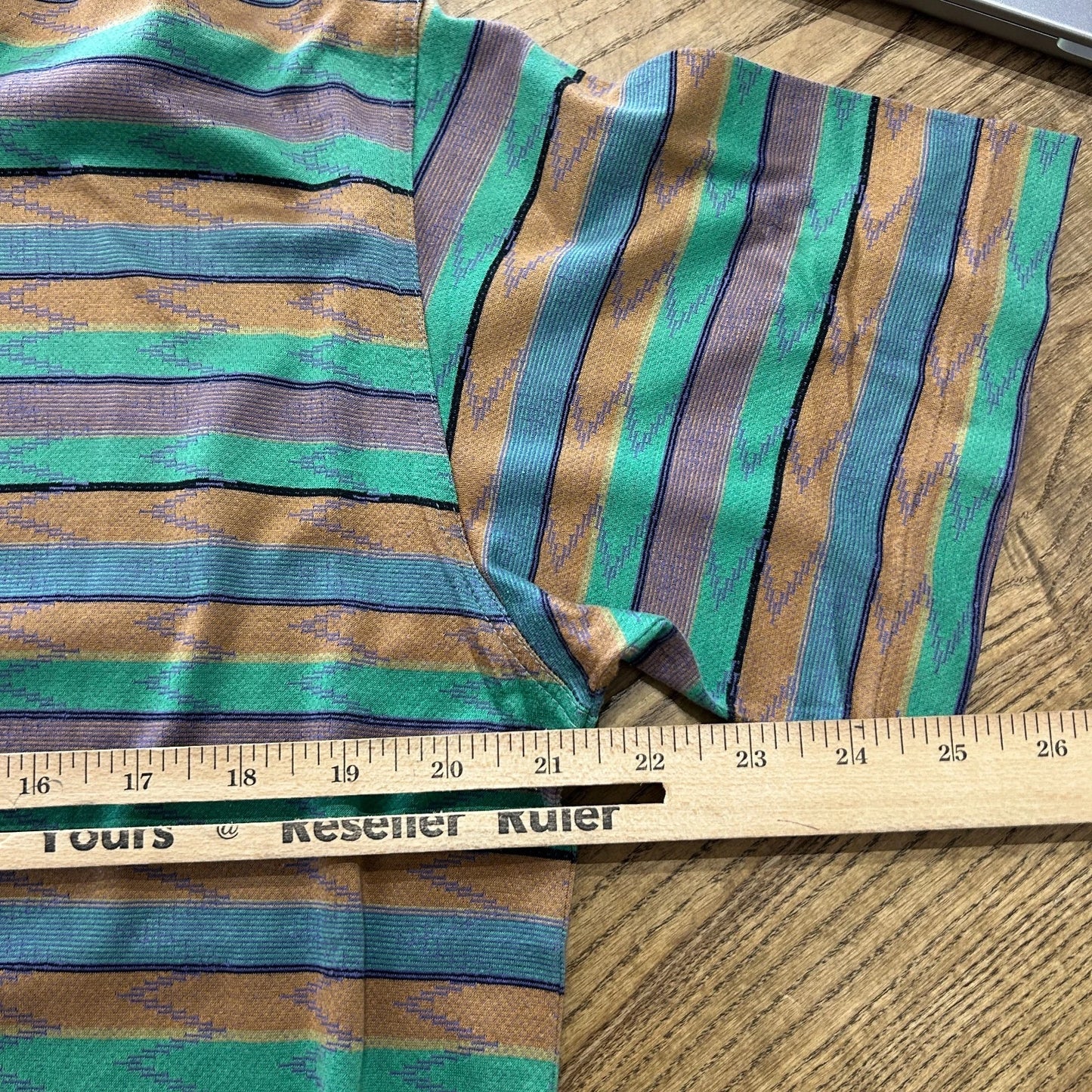 VINTAGE 80s | Yves Saint Laurent Tricots Striped YSL Polo Shirt sz L