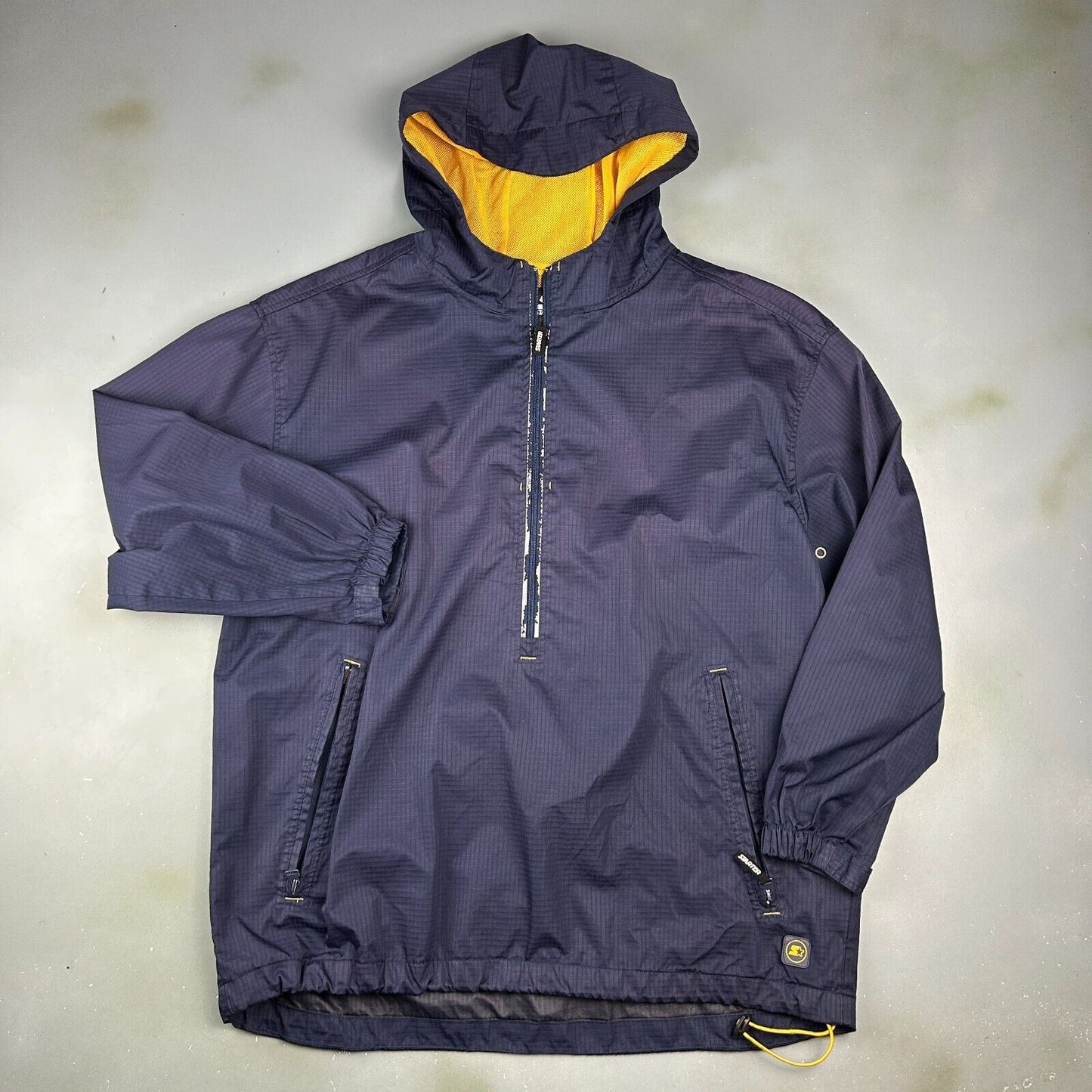 VINTAGE 90s | STARTER Ripstop 1/2 Zip Anorak Jersey Lined Jacket sz L Adult