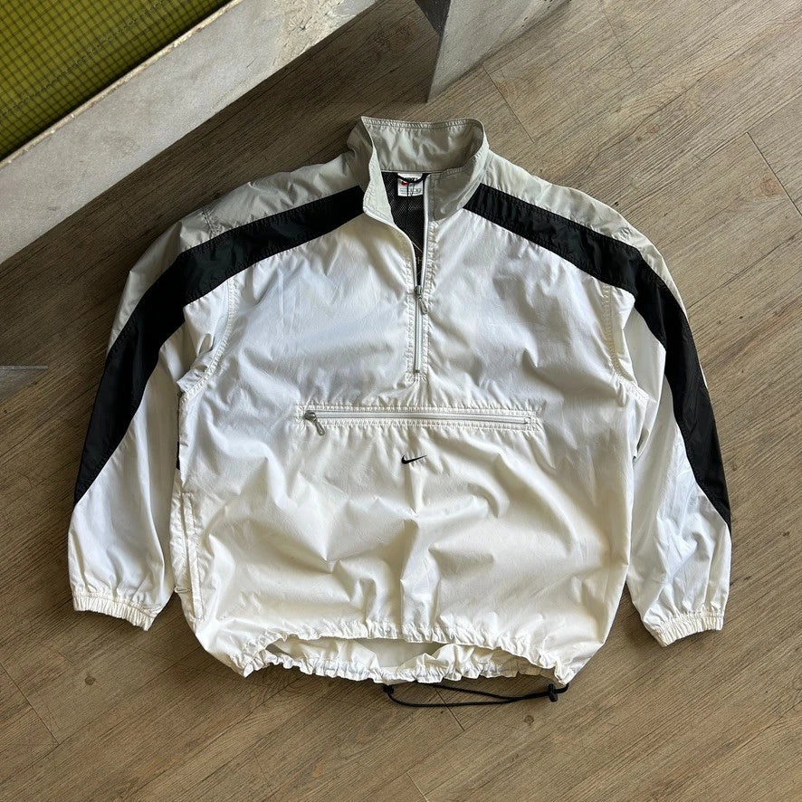 1990s | NIKE Mid Swoosh 1/4 Zip Pullover Windbreaker Jacket sz M/L