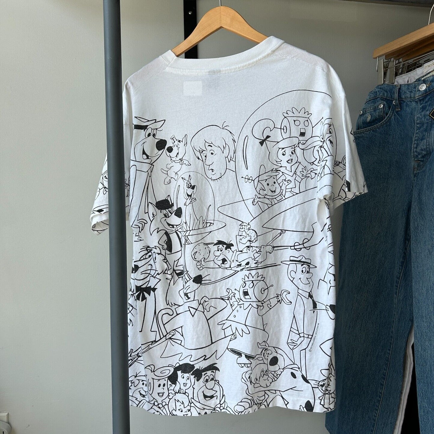 VINTAGE 90s | Universal Studios Florida All Over Print Cartoons T-Shirt sz M