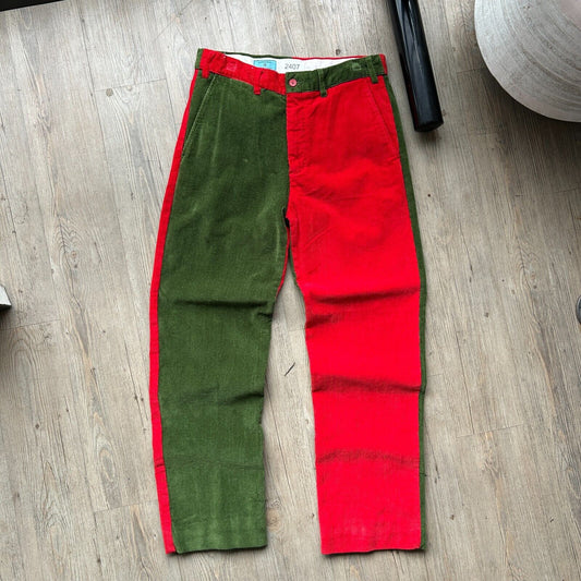 VINTAGE 90s | Corduroy Color Block Trouser Pants W32 L30