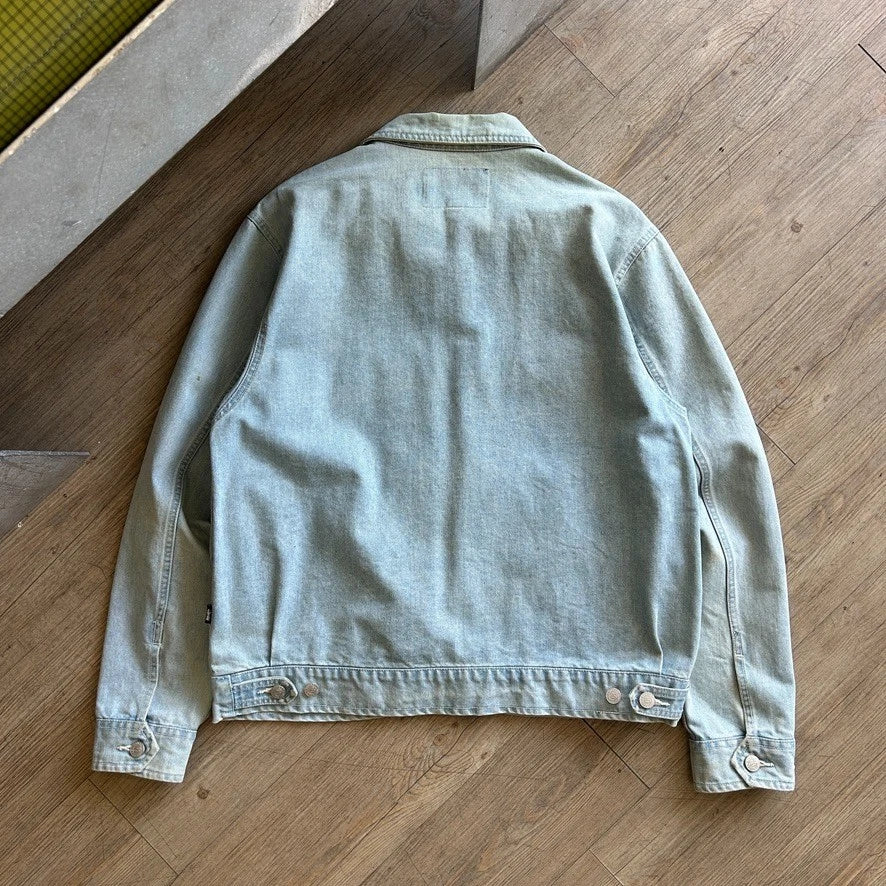 STUSSY | Light Wash Denim Full Zip Harrington Jacket sz M