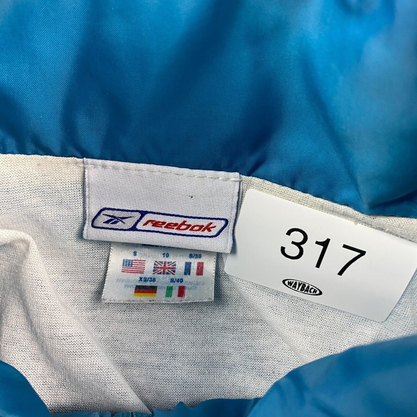 VINTAGE 90s Reebok Sm Logo Blue Windbreaker Jacket sz Small Men