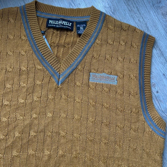 VINTAGE | Pelle Pelle Marc Buchanan Cable Knit Vest Sweater sz XL