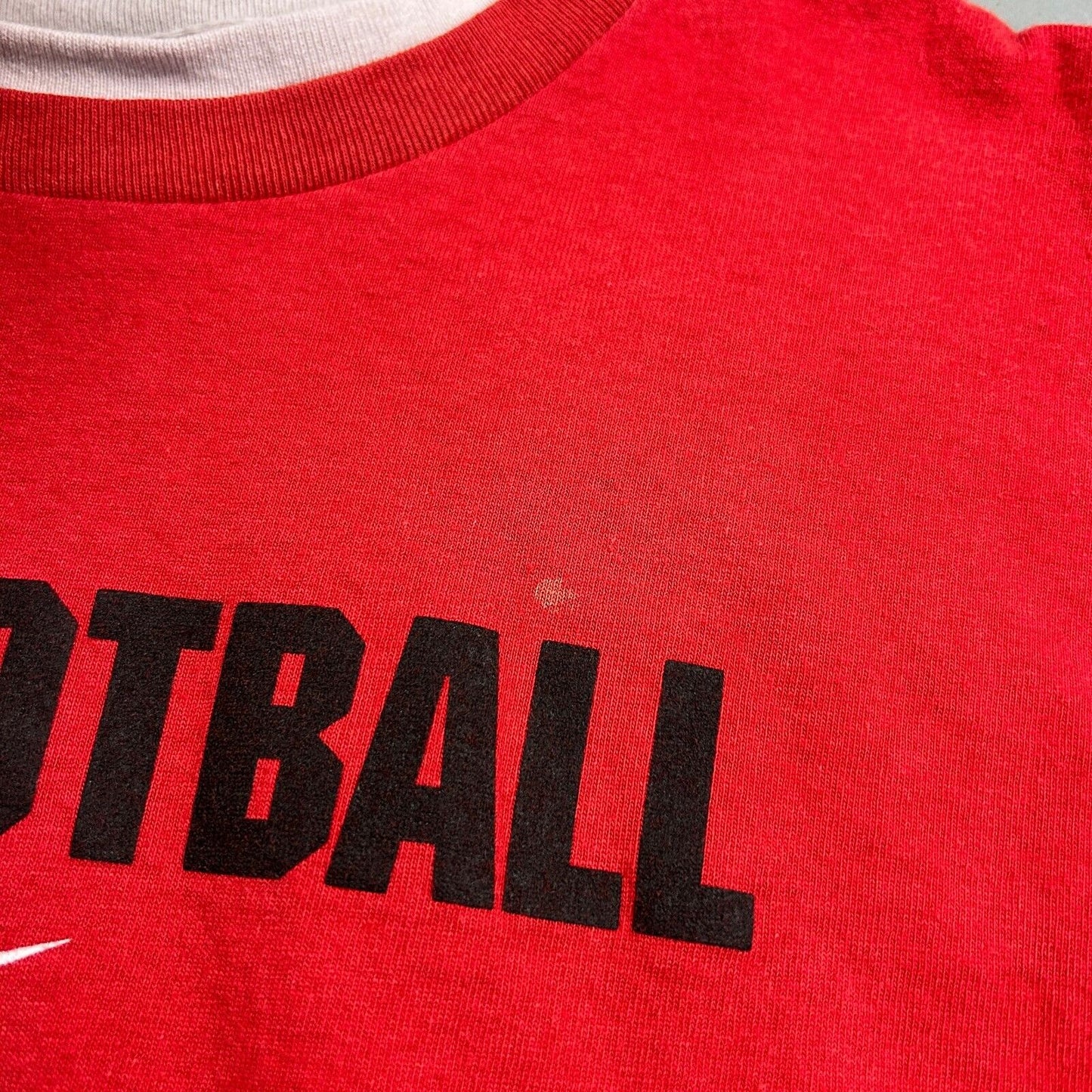 VINTAGE | NIKE Football Mid Swoosh Red T-Shirt sz XS-S Men Adult