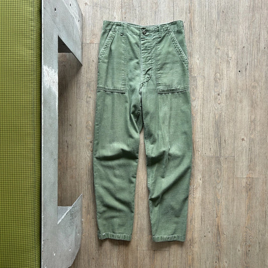 VINTAGE 60s 70s | OG-107 Sateen Cotton Trousers Type 1 Combat Pants W30 L30