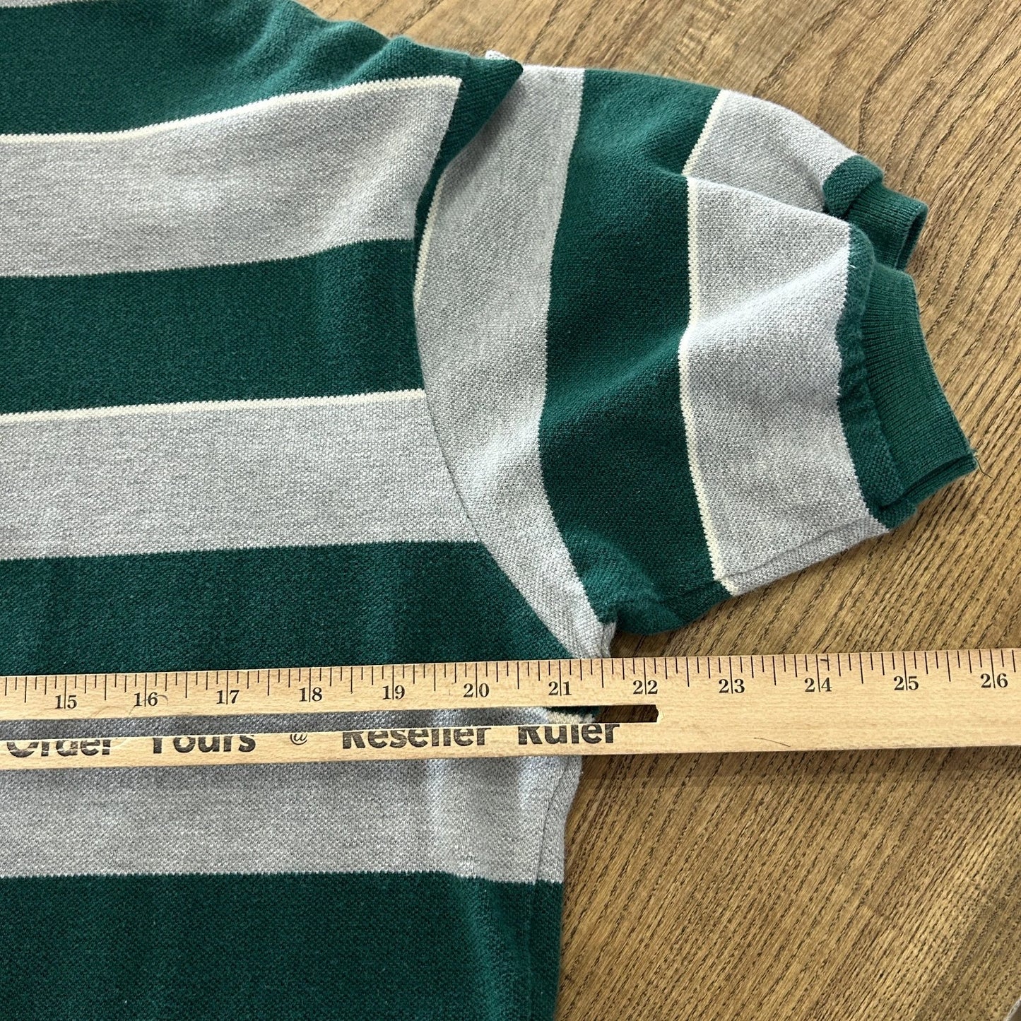 VINTAGE 90s | Ralph Lauren Sm Pony Tonal Striped Polo Shirt sz M/L