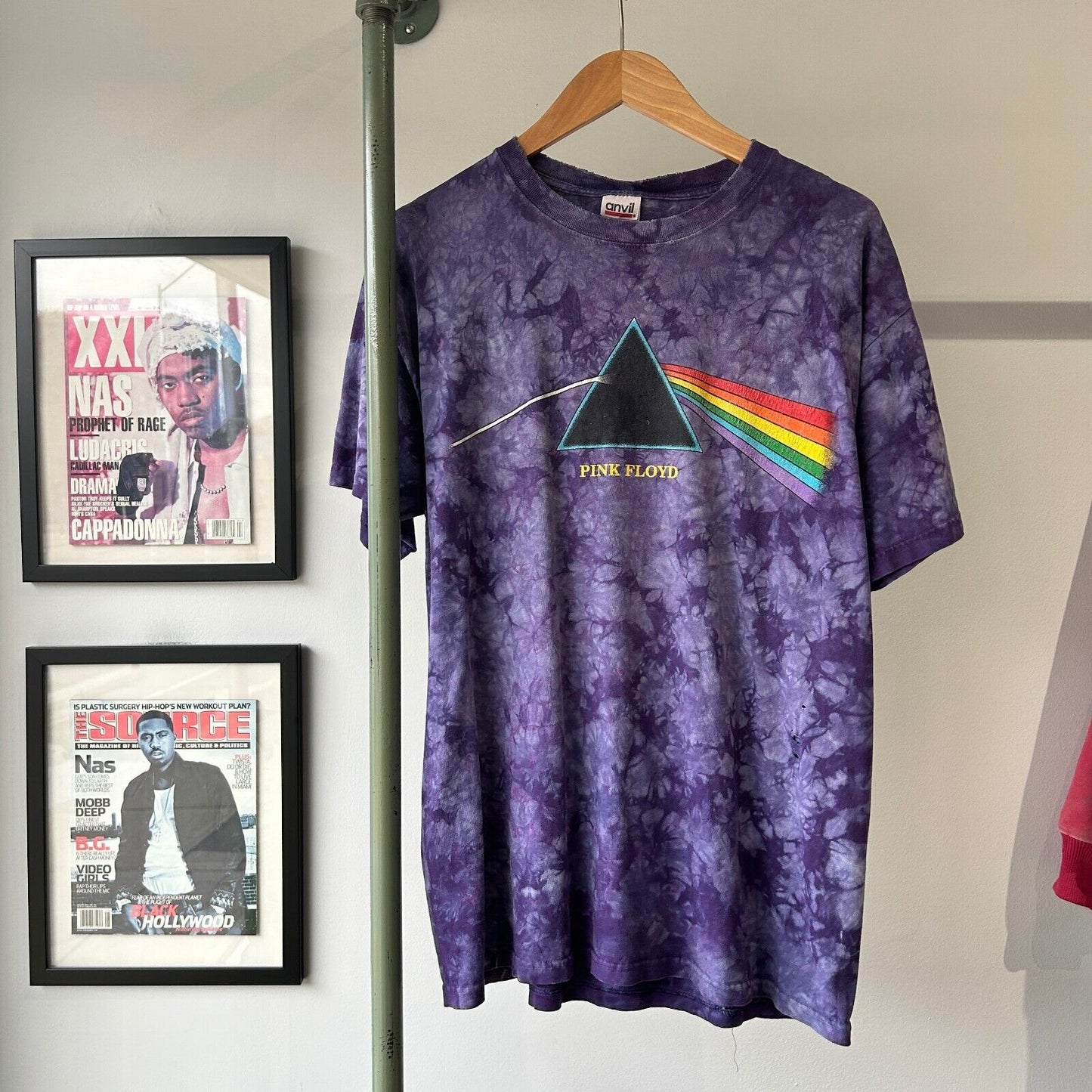 VINTAGE | PINK FLOYD Dark Side Of The Moon Tye Dye Band T-Shirt sz L Adult