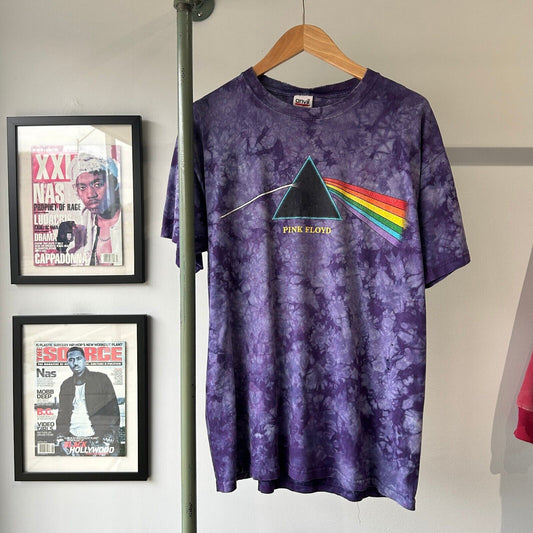 VINTAGE | PINK FLOYD Dark Side Of The Moon Tye Dye Band T-Shirt sz L Adult
